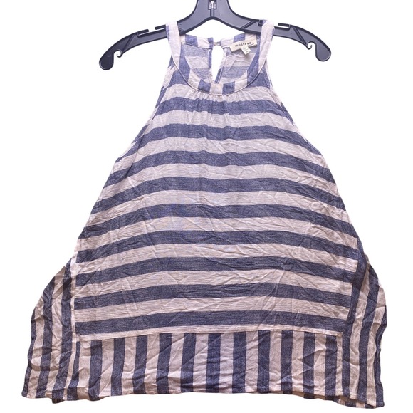 Monteau Shirt Womens‎ Small Striped Costal Beachy Sleeveless Flowy Vacation - Picture 1 of 5